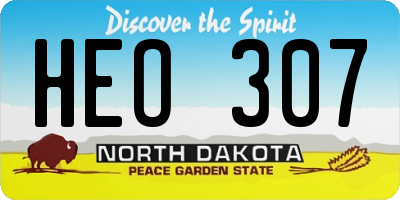 ND license plate HEO307