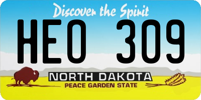 ND license plate HEO309