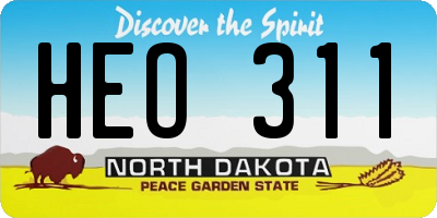 ND license plate HEO311