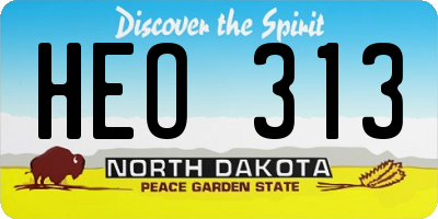 ND license plate HEO313