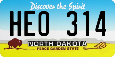 ND license plate HEO314
