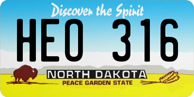 ND license plate HEO316
