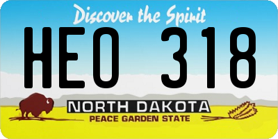 ND license plate HEO318