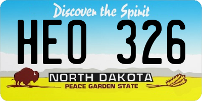 ND license plate HEO326