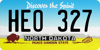 ND license plate HEO327
