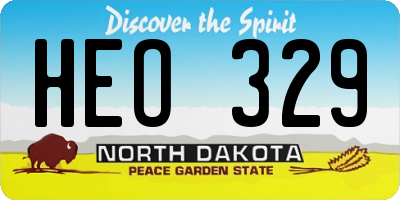 ND license plate HEO329