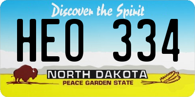 ND license plate HEO334