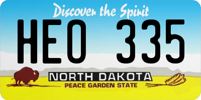 ND license plate HEO335