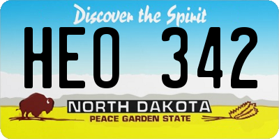 ND license plate HEO342