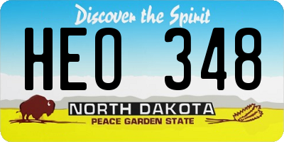 ND license plate HEO348