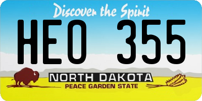ND license plate HEO355