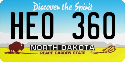 ND license plate HEO360