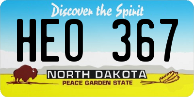 ND license plate HEO367