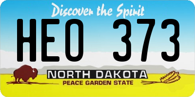 ND license plate HEO373