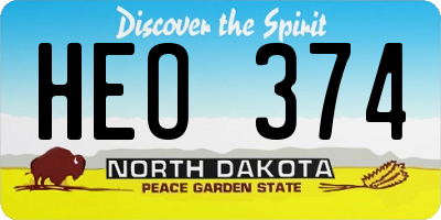 ND license plate HEO374