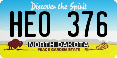 ND license plate HEO376