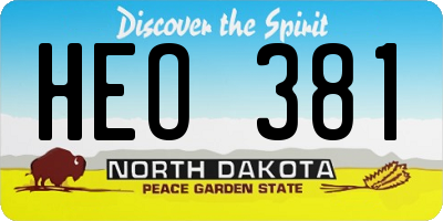 ND license plate HEO381