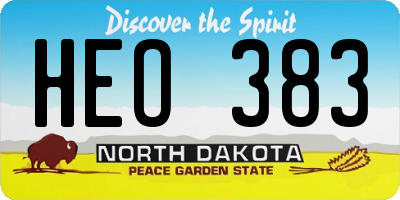 ND license plate HEO383
