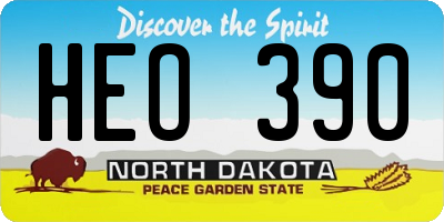 ND license plate HEO390