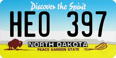 ND license plate HEO397