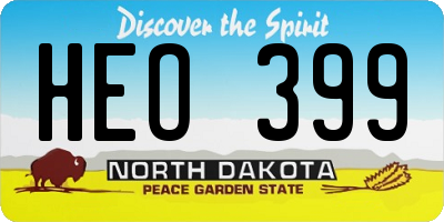 ND license plate HEO399