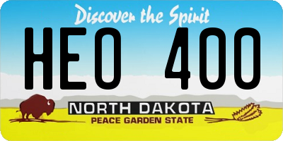 ND license plate HEO400