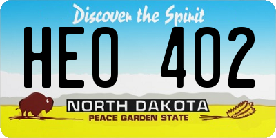 ND license plate HEO402