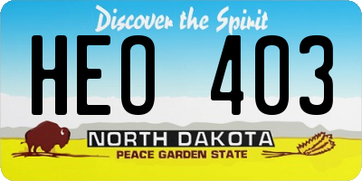 ND license plate HEO403