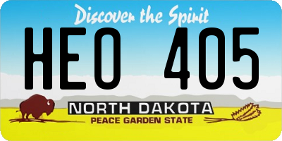 ND license plate HEO405