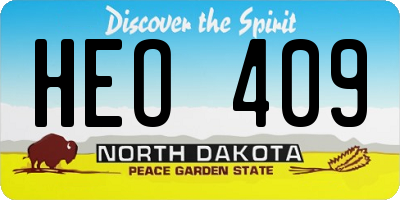 ND license plate HEO409