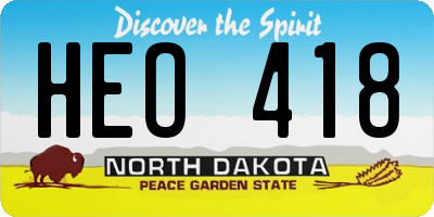 ND license plate HEO418