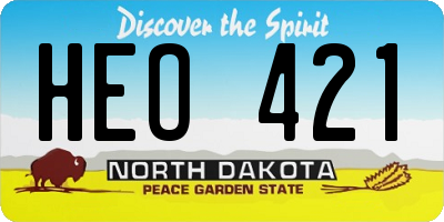 ND license plate HEO421