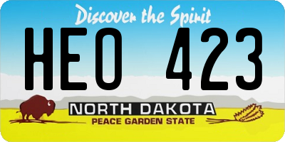 ND license plate HEO423