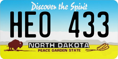 ND license plate HEO433