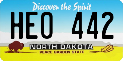 ND license plate HEO442