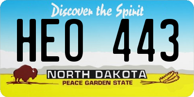 ND license plate HEO443