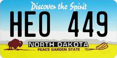 ND license plate HEO449