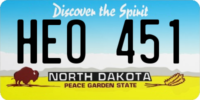 ND license plate HEO451