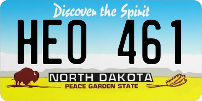 ND license plate HEO461
