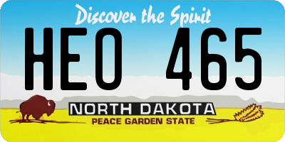 ND license plate HEO465