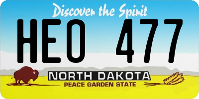ND license plate HEO477