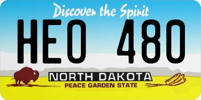 ND license plate HEO480