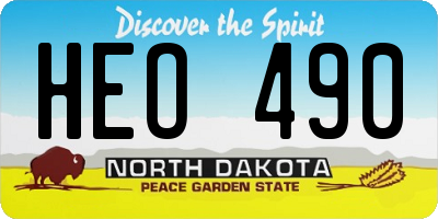 ND license plate HEO490