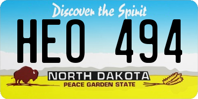 ND license plate HEO494