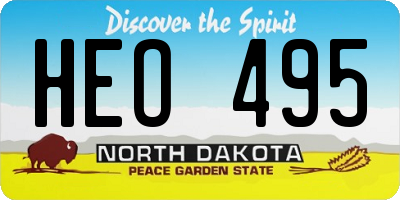 ND license plate HEO495