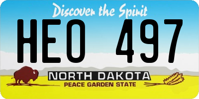 ND license plate HEO497