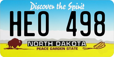 ND license plate HEO498
