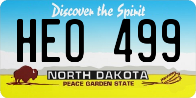 ND license plate HEO499