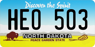 ND license plate HEO503