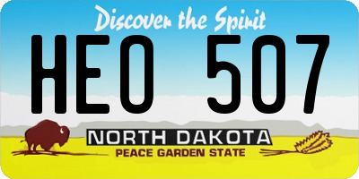 ND license plate HEO507